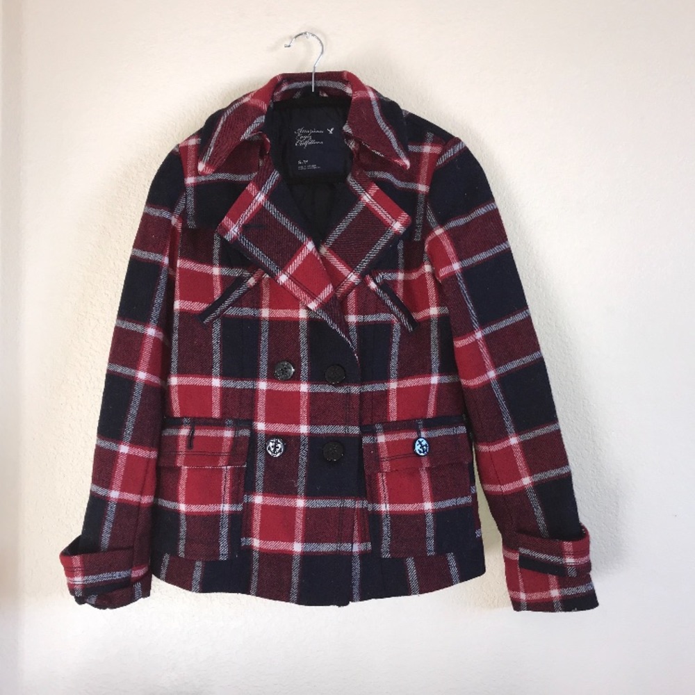 American eagle plad puffer jacket